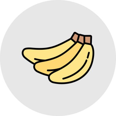 Beyaz arkaplanda muz yassı simgesi, vektör, illüstrasyon