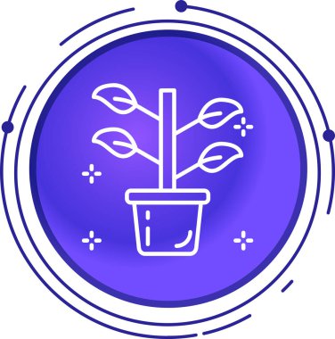 Çömlek simgesindeki Çizgi Tesisi beyaz arkaplanda izole edildi. Tencerede yetişen bir bitki. Saksı bitkisi işareti. Renkli taslak konsepti. Vektör.