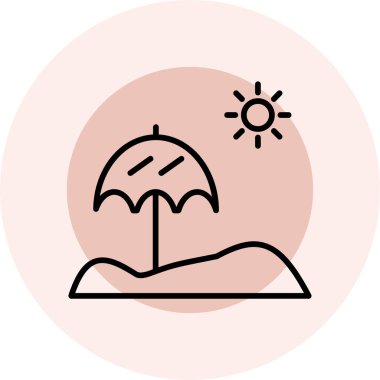 şemsiye simgesi vektör illüstrasyonu