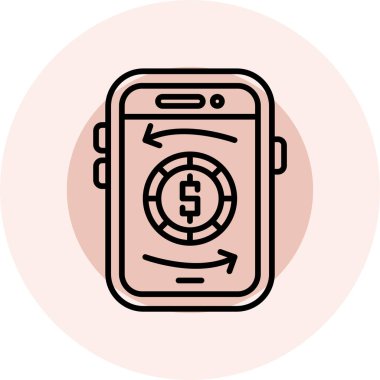 Cep telefonu simgesi, vektör illüstrasyonu