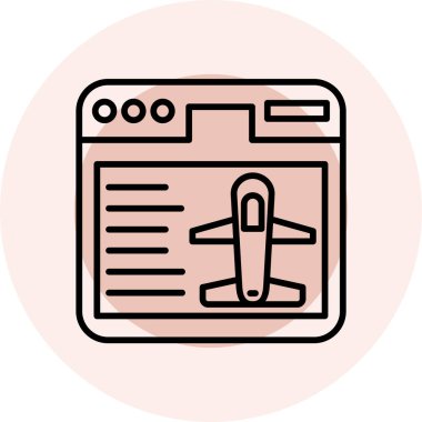 Uçuş bileti. Basit illüstrasyon