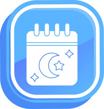 Beyaz arkaplanda izole edilmiş kutu simgesindeki çizgi ay ve yıldızlar. Renkli taslak konsepti. vektör.