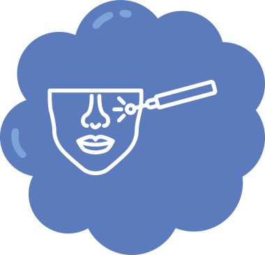 Güzellik yüz maskesi simgesi ana hatları biçiminde