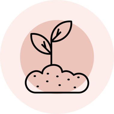 bitki ikonu. Büyüyen bitki vektör simgelerinin basit bir gösterimi