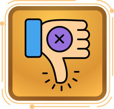 başparmak aşağı simge vektör illüstrasyonu