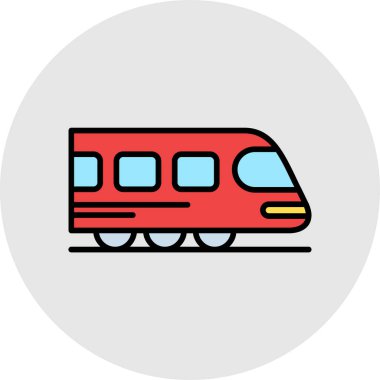 tren simgesi, vektör illüstrasyonu basit tasarım