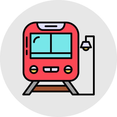 tramvay vektör renk simgesi