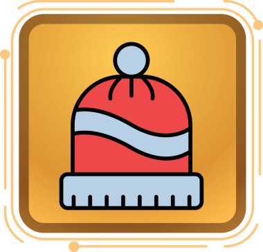 Atkı simgesi olan şapka, basit vektör illüstrasyonu