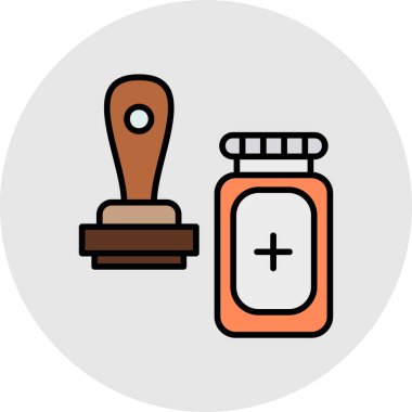 ilaç ve sağlık renkli vektör simgesi.