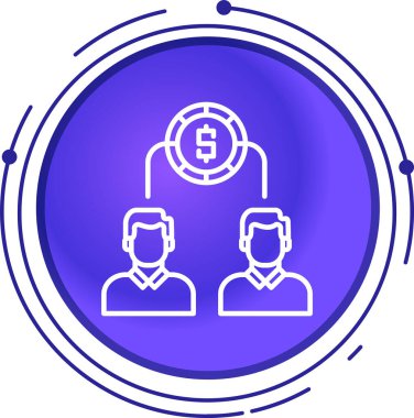 Dolar işareti olan bir grup insanın vektör çizimi