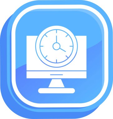 Bilgisayar monitörü. Web simgesi basit illüstrasyon