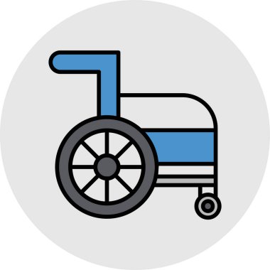 Tekerlekli sandalye simgesi, vektör illüstrasyonu