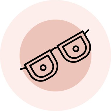 Gözlük. Web simgesi basit illüstrasyon
