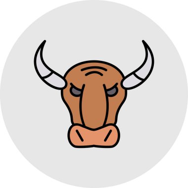 Boğa başlı vektör çizimi, hayvan tasarımı