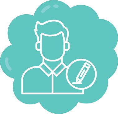 Bulutu mikrofonla tutan adamın vektör çizimi