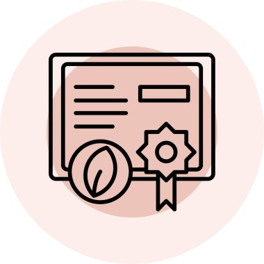 Sertifika ikonu vektör illüstrasyonu