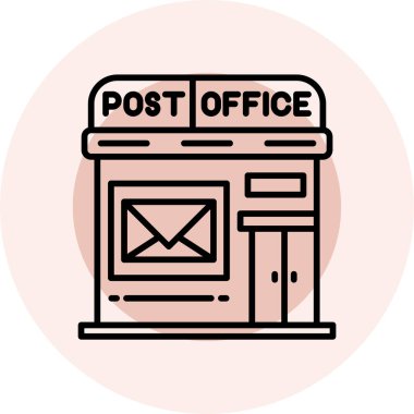 Postane binasının vektör düz çizimi