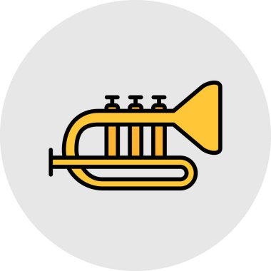 Trompet ikonu. vektör illüstrasyonu