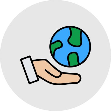 Dünya küresel ikon vektör illüstrasyonuName