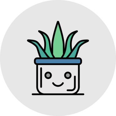 Kaktüs Simgesi, vektör illüstrasyonu