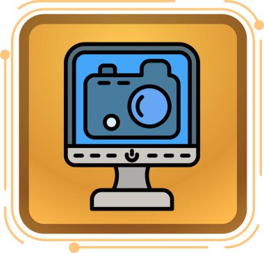 video kamera ikonu vektör illüstrasyonu