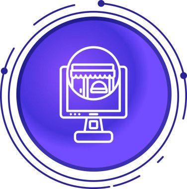 bilgisayar monitörü ikon vektör illüstrasyonu