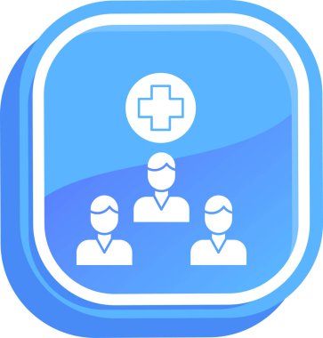 Doktor. Web simgesi vektör illüstrasyonu