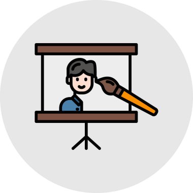 İş adamı ikonu. Web için iş adamı vektör simgelerinin özet çizimi