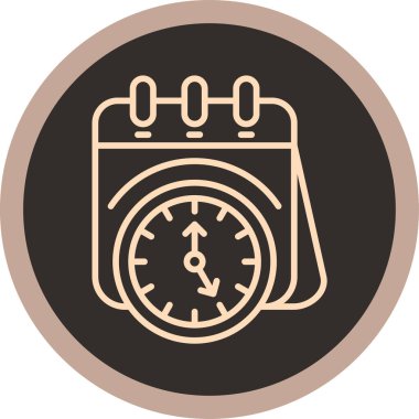 Bir saat simgesinin vektör illüstrasyonu