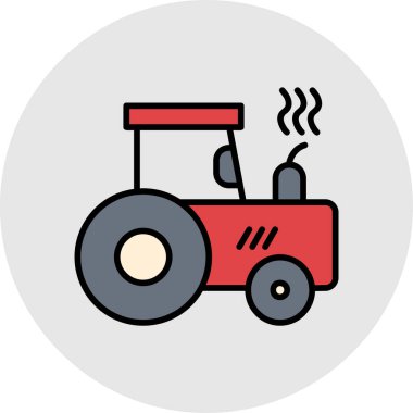 Bir traktör simgesinin vektör illüstrasyonu