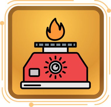 Yangın alarmı. Vektör illüstrasyonu