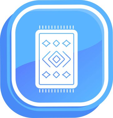 Mavi ve beyaz bir ikonun vektör illüstrasyonu