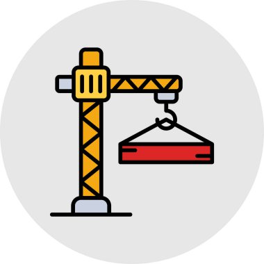 inşaat vinç simgesi, vektör illüstrasyon