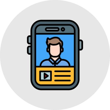 Video Çağrısı ikon vektör illüstrasyonu