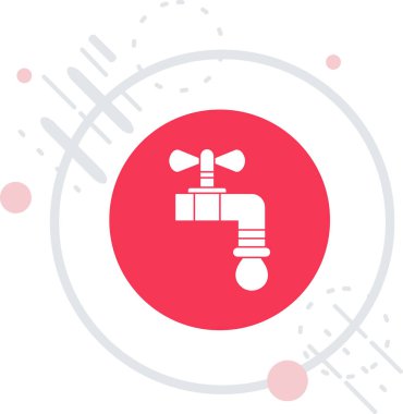 Line Water musluk simgesi beyaz arkaplanda izole edildi. Renkli taslak konsepti. Vektör
