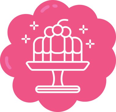 Bir pasta simgesinin vektör illüstrasyonu