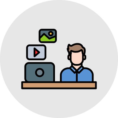 Video seslenmek kutsal kişilerin resmi, vektör çizim