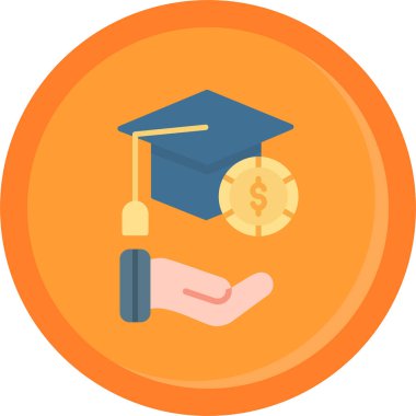 mezuniyet başlığı simgesi, vektör illüstrasyonu