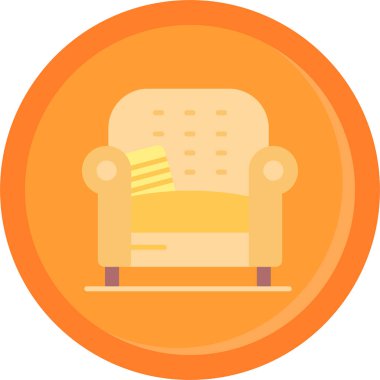 kanepe simgesi, vektör illüstrasyonu beyaz arkaplanda izole edildi