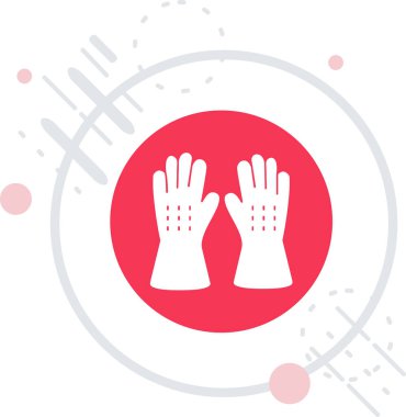 Uzun arka planda izole edilmiş kalp ikonu olan beyaz çizgi insan elleri. Sevgililer Günü sembolü. Kırmızı altıgen noktalar. vektör illüstrasyonu