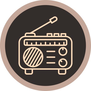 Radyo. Web simgesi basit illüstrasyon