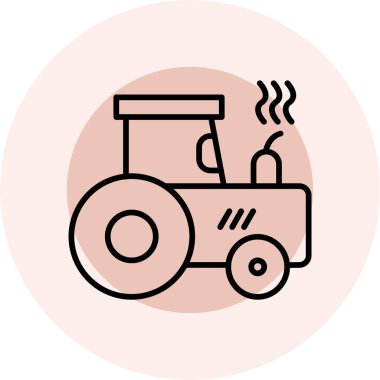 Traktör ikon vektör illüstrasyonu