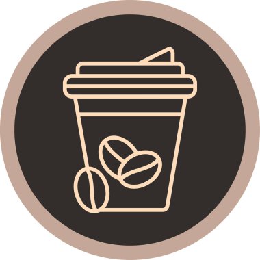 Kahve. Web simgesi basit illüstrasyon