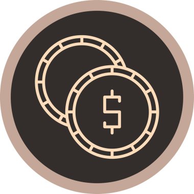 Bozuk para simgesinin vektör illüstrasyonu