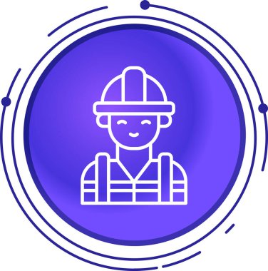 İşçi. Web simgesi basit illüstrasyon