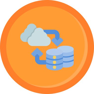 Düz biçimli bulut veri sunucusu simgesi