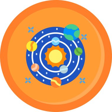 Düz dizaynlı gezegen simgesi beyaz arkaplanda izole edildi. boşluk sembolü