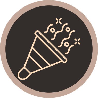 Benzersiz Krem Vektör Satırı Simgesi