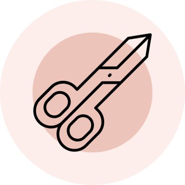 Makas. Web simgesi basit illüstrasyon