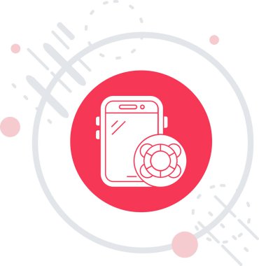 Beyaz arkaplanda kablosuz wi-fi simgesi olan renk çizgisi akıllı saat. İnternet teknolojisi. Soyut çember rastgele şekiller. vektör illüstrasyonu